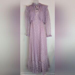 VTG Lace Dress Whimsigoth Fairy 50s 60s Coquette Girl Carrie Bradshaw 5/6